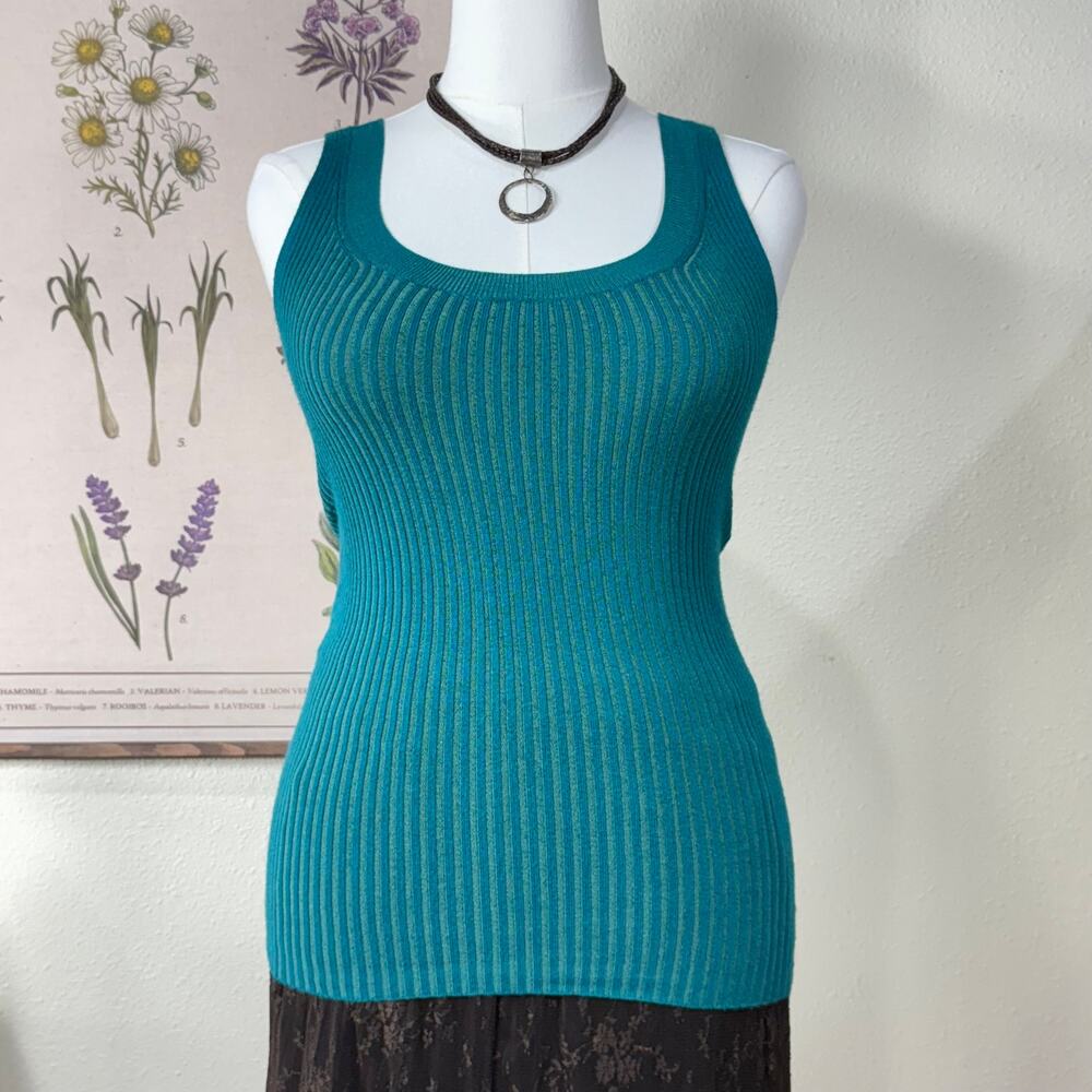 Vintage 90s Y2k Ribbed Sleeveless Top Whimsigoth Whimsy Twee Fairy Grunge S M